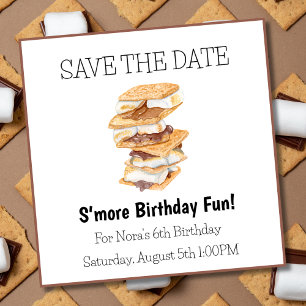 Save The Date Sauvez la date S'mores Fun 6e anniversaire