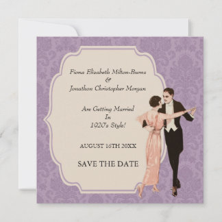 Save The Date Sauvez le couple de danse Vintage des années 1920
