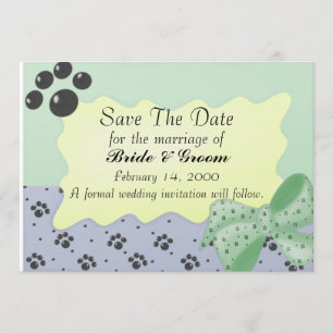 Save The Date Sauvez l'invitation de patte de chien de jour