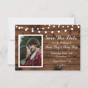 Save The Date Sauvez l'invitation rustique en bois rustique de