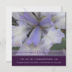 Save The Date Sauvez l'iris bleu 5x5 de date