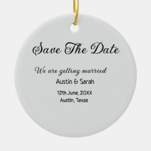 Save the date scan QR wedding website modern text Ceramic Ornament