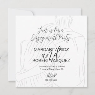 Save The Date Scénario de couple mignon embrassant la fête de fi