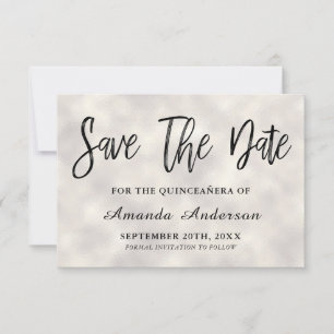 Save The Date Scénario de pinceau de perle Quinceanera