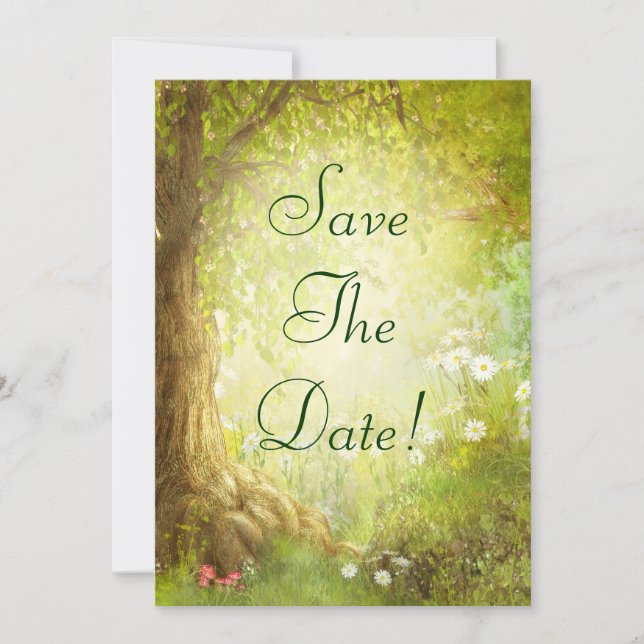 Save The Date Scène De Forêt Enchantée Enregistrer Le Mariage Da (Devant)