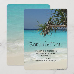 Save The Date Scène de plage Tropical Blue Ocean Mariage photo