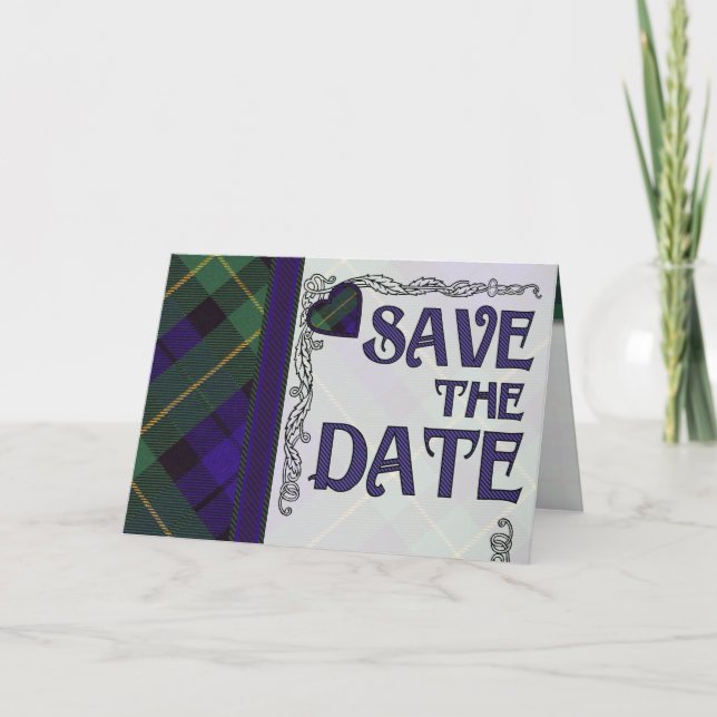 Save the Date - Scottish Tartan - Barclay Blank Announcement (Front)