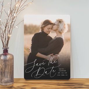 Save The Date Script balayé par vent Photo verticale