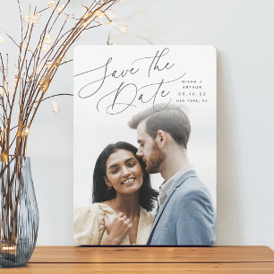 Save The Date Script balayé par vent   Photo verticale
