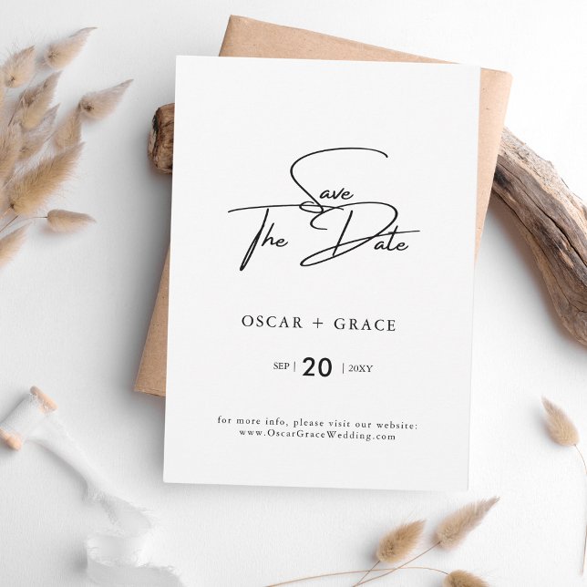 Save The Date Script Classique Moderne Enregistrer L'Invitation  (Créateur téléchargé)