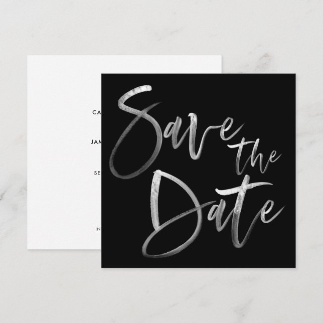 Save The Date Script de calligraphie de pinceau moderne Mariage  (Devant / Derrière)
