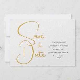 Save The Date Script de calligraphie de plaine minimaliste moder