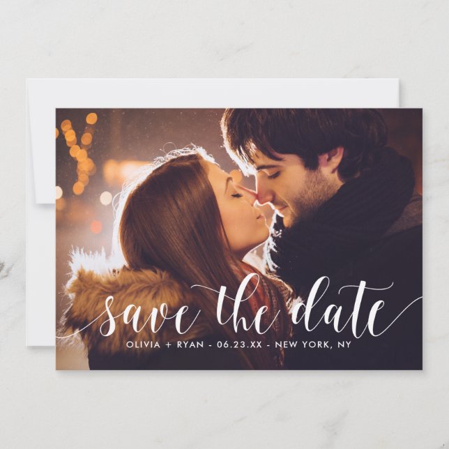 Save The Date Script de calligraphie | Enregistrer la date de pu (Devant)