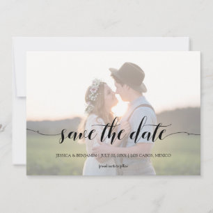 Save The Date Script de calligraphie minimale Mariage photo déch