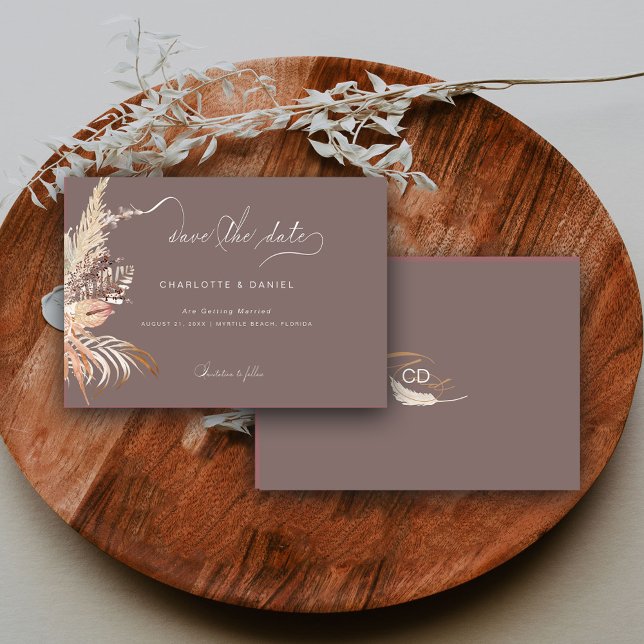 Save The Date Script de calligraphie Whimsical Boho moderne Bour (Créateur téléchargé)