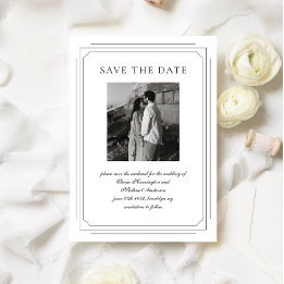 Save The Date Script formel avec Mariage photo de cadre géométri