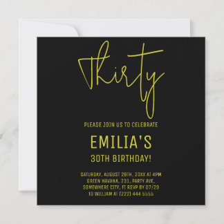 Save The Date Script Gold minimaliste | Trente anniversaire