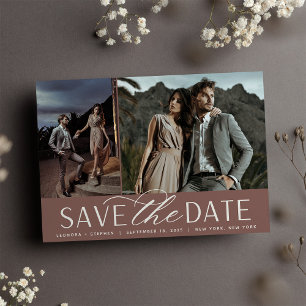 Save The Date Script lisse   Deux Mariages photo