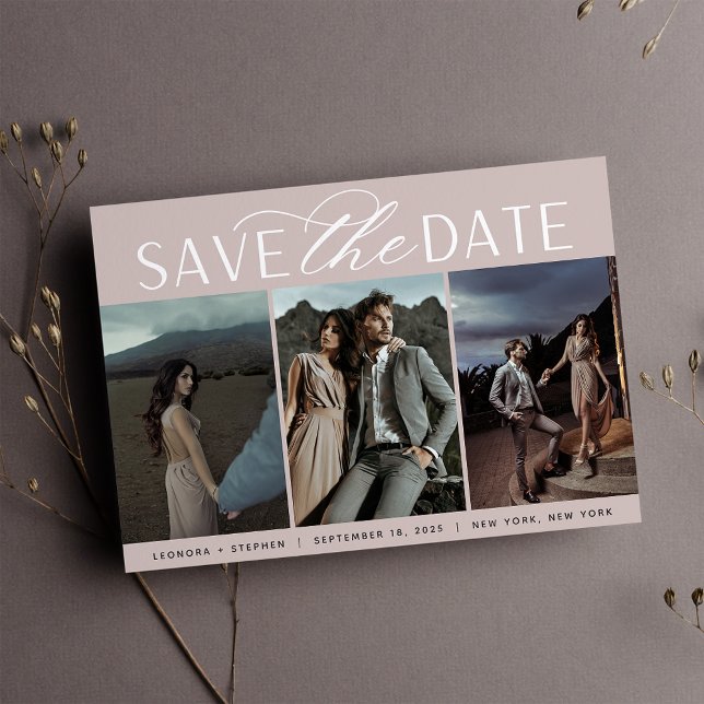 Save The Date Script lisse | Trois Mariage photo (Créateur téléchargé)