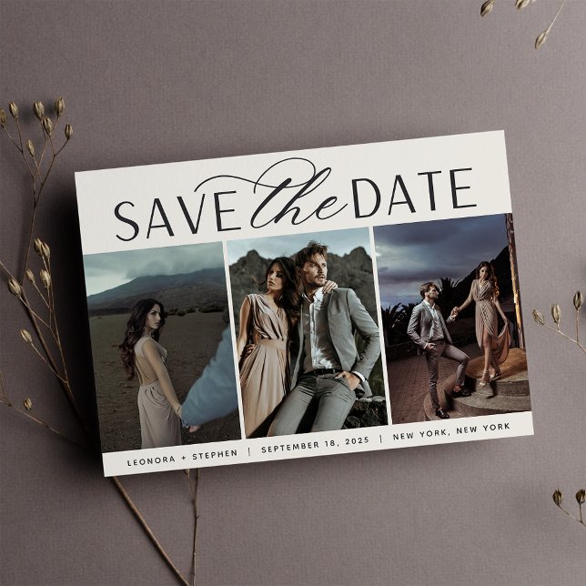 Save The Date Script lisse | Trois Mariage photo (Créateur téléchargé)