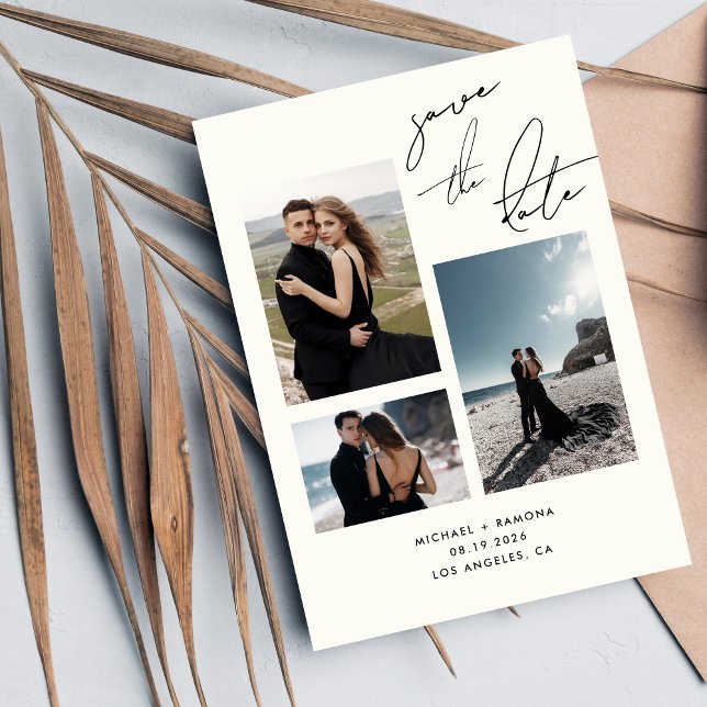 Save The Date Script manuscrit moderne Trois Mariage photo (Créateur téléchargé)