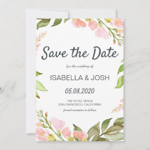 Save The Date Script manuscrit rose floral Boho Enregistrer la d
