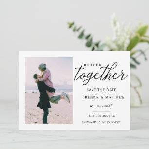 Save The Date Script Mieux Ensemble Minimaliste Simple Photo