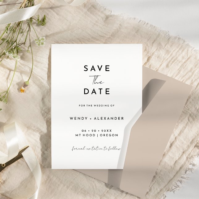 Save The Date Script moderne blanc (Créateur téléchargé)