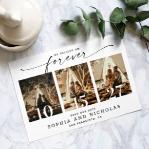 Save The Date Script moderne   Collage photo noir et blanc 3