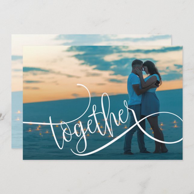 Save The Date Script moderne mariage photo Enregistrer la date (Devant / Derrière)