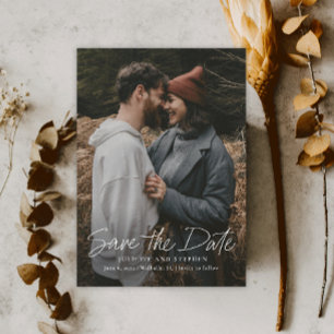 Save The Date Script moderne Photo Mariage simple