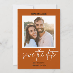 Save The Date script moderne photo terracotta