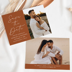 Save The Date Script moderne Terracotta 2 Photo