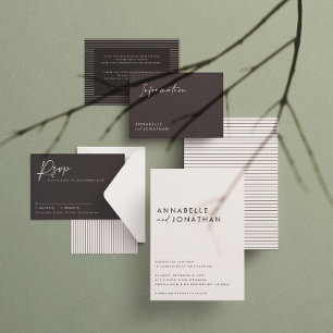 Save The Date Script noir crème moderne minima contemporain sa