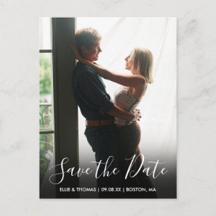Save the Date Script Photo Announcement Postcard