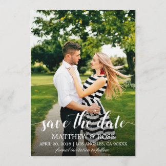 save the date script photo card