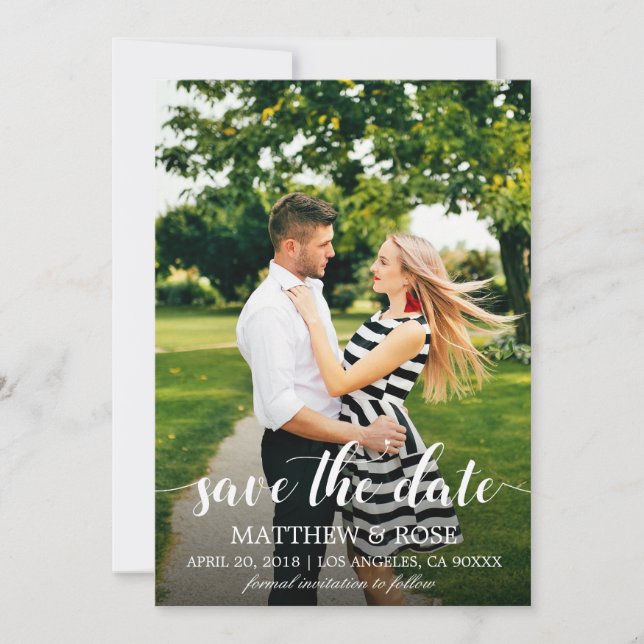 save the date script photo card (Front)