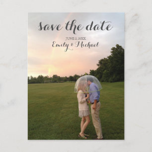 Save the Date Script Photo Postcard