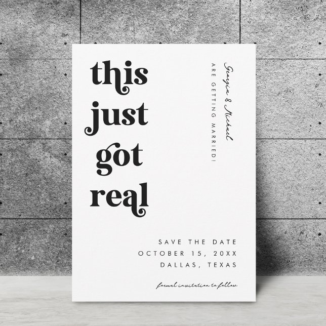 Save The Date Script Rétro Ce Juste Obtenu Vraiment Drôle Mariag (Créateur téléchargé)