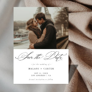 Save The Date Script Romantique Photo Mariage de luxe abordable