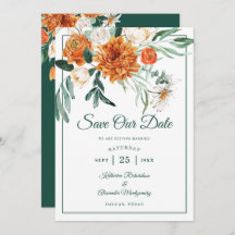 Script romantique Vert automne Floral Mariage Phot