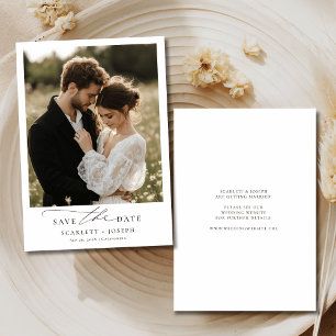 Save The Date Script rustique élégant Mariage romantique photo