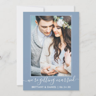 Save The Date Script tendance Se marier Dusty Blue