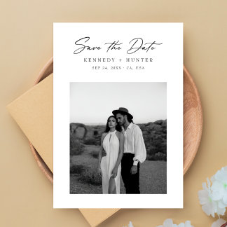 Save The Date Script Ultra Modern Minimal Photo Wedding