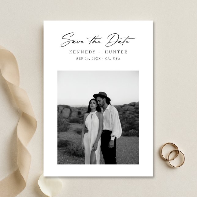 Save The Date Script Ultra Modern Minimal Photo Wedding (Créateur téléchargé)