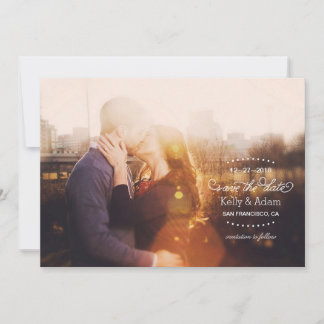 Save The Date Script Vintage moderne photo complète Enregistrer 