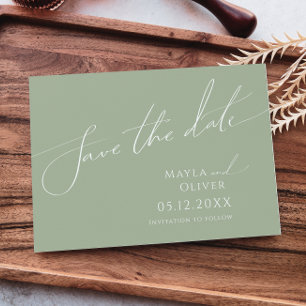 Save The Date Script Whimsical   Sage vert horizontal