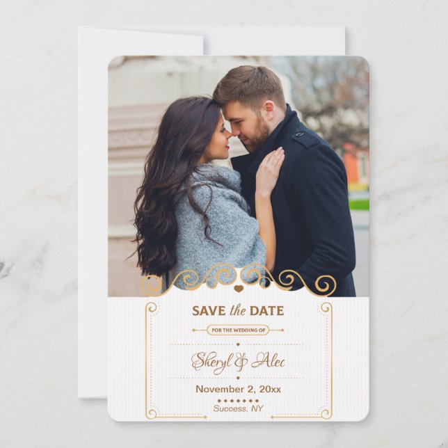 Save the Date Scroll Photo Announcement (Front)