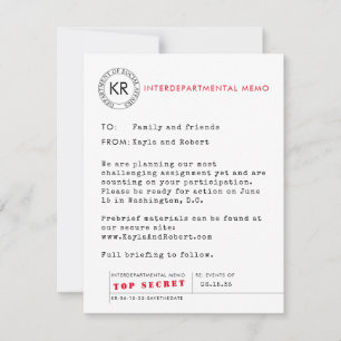 Save The Date Secret Agent Spy Enregistrer la date