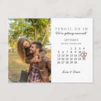 Save the Date Sept 2021 Month Calendar Pink Heart